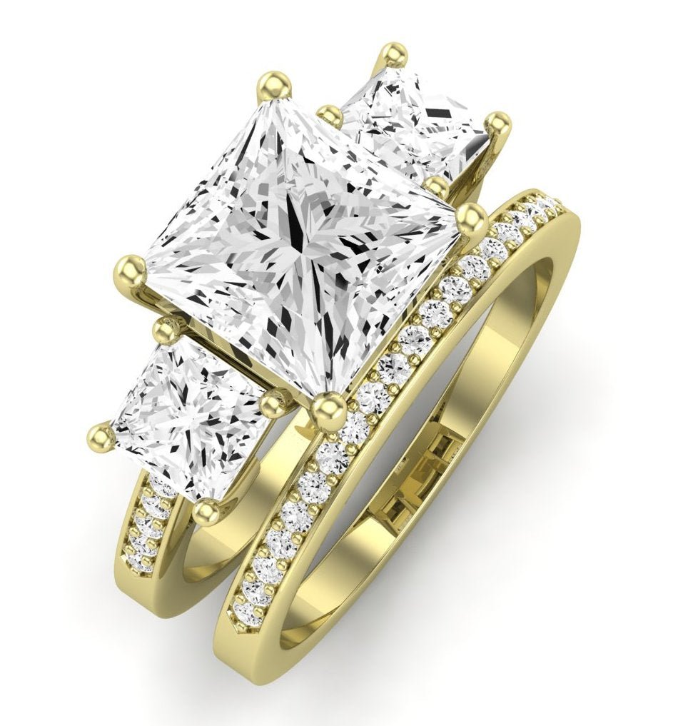 Dietes Diamond Matching Band Only (does Not Include Engagement Ring) For Ring With Princess Center yellowgold