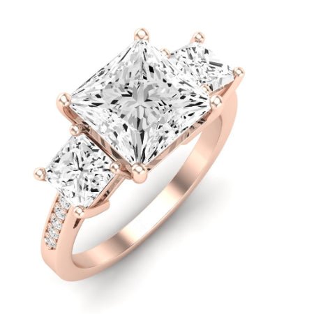 Dietes Diamond Matching Band Only (does Not Include Engagement Ring) For Ring With Princess Center rosegold