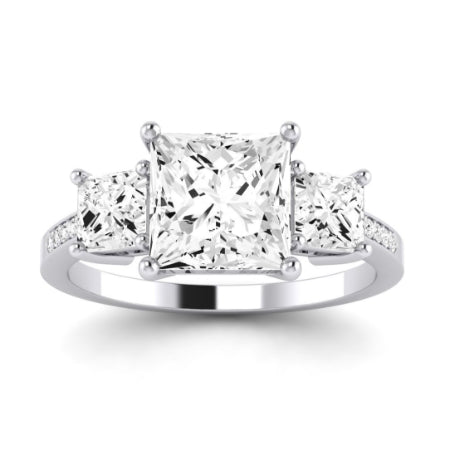 Dietes Diamond Matching Band Only (does Not Include Engagement Ring) For Ring With Princess Center whitegold