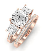 Dietes Moissanite Matching Band Only (does Not Include Engagement Ring) For Ring With Cushion Center rosegold
