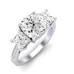 Dietes Moissanite Matching Band Only (does Not Include Engagement Ring) For Ring With Cushion Center whitegold