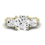 Dietes Moissanite Matching Band Only (does Not Include Engagement Ring) For Ring With Cushion Center yellowgold