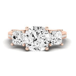 Dietes Moissanite Matching Band Only (does Not Include Engagement Ring) For Ring With Cushion Center rosegold