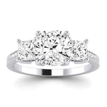 Dietes Moissanite Matching Band Only (does Not Include Engagement Ring) For Ring With Cushion Center whitegold