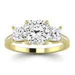 Dietes Moissanite Matching Band Only (does Not Include Engagement Ring) For Ring With Cushion Center yellowgold