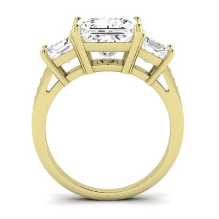 Dietes Moissanite Matching Band Only (does Not Include Engagement Ring) For Ring With Princess Center yellowgold