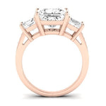 Dietes Moissanite Matching Band Only (does Not Include Engagement Ring) For Ring With Princess Center rosegold
