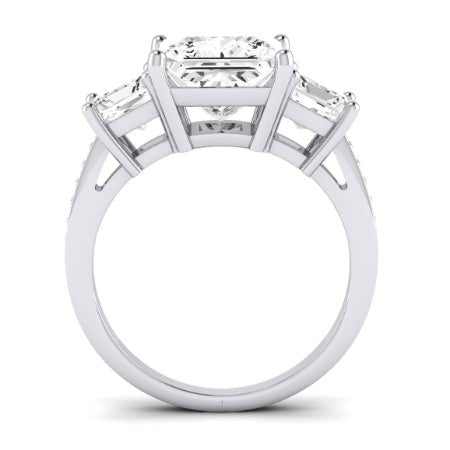 Dietes Moissanite Matching Band Only (does Not Include Engagement Ring) For Ring With Princess Center whitegold