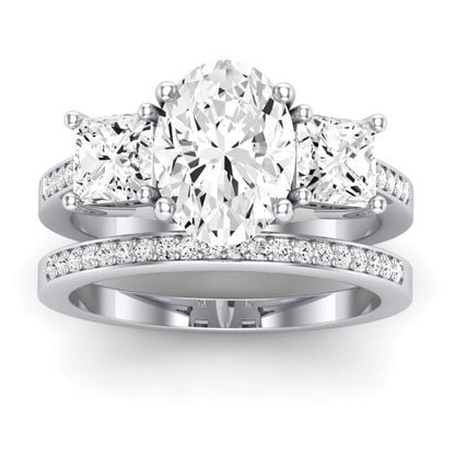 Dietes Oval Moissanite Bridal Set whitegold