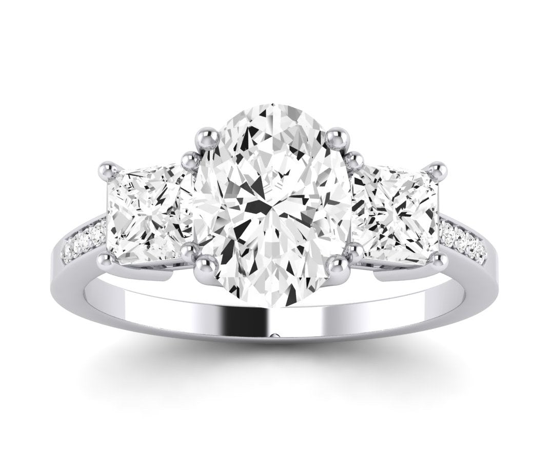 Dietes Oval Moissanite Engagement Ring whitegold