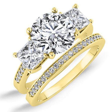 Dietes Round Diamond Bridal Set (Lab Grown Igi Cert) yellowgold