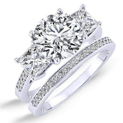 Dietes Round Moissanite Bridal Set whitegold