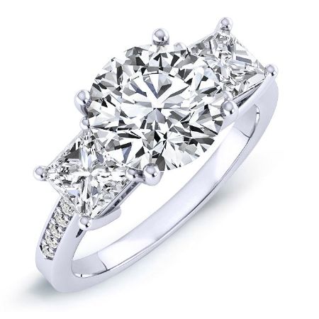 Dietes Round Moissanite Bridal Set whitegold