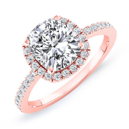 Bergenia Cushion Diamond Engagement Ring (Lab Grown Igi Cert) rosegold
