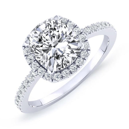 Bergenia Cushion Diamond Engagement Ring (Lab Grown Igi Cert) whitegold