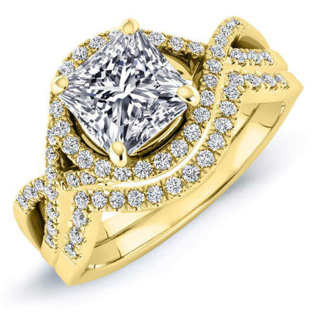 Dianella Princess Diamond Bridal Set (Lab Grown Igi Cert) yellowgold