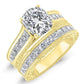 Edelweiss Cushion Moissanite Bridal Set yellowgold