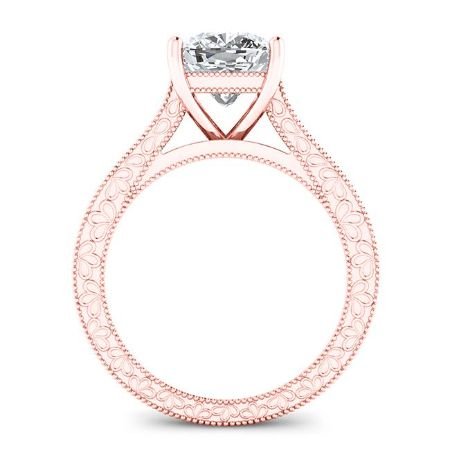 Edelweiss Cushion Moissanite Bridal Set rosegold