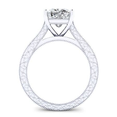 Edelweiss Cushion Moissanite Engagement Ring whitegold