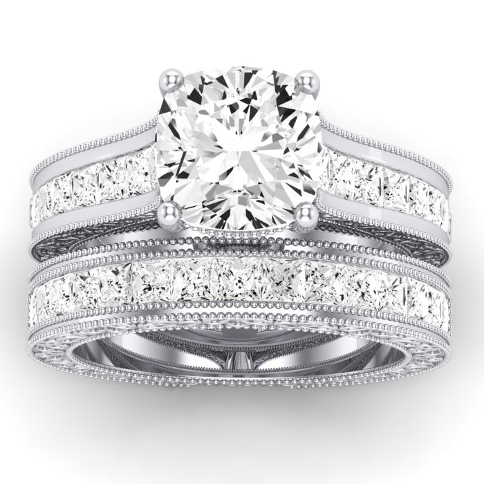 Edelweiss Diamond Matching Band Only (does Not Include Engagement Ring) For Ring With Cushion Center whitegold