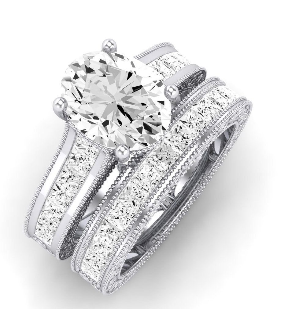 Edelweiss Diamond Matching Band Only (does Not Include Engagement Ring) For Ring With Oval Center whitegold