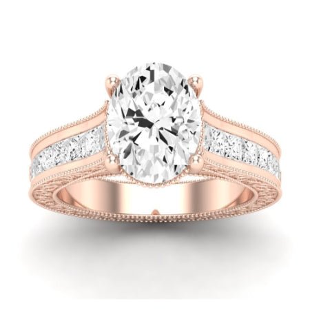 Edelweiss Diamond Matching Band Only (does Not Include Engagement Ring) For Ring With Oval Center rosegold