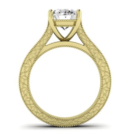 Edelweiss Diamond Matching Band Only (does Not Include Engagement Ring) For Ring With Oval Center yellowgold