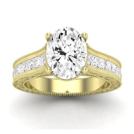 Edelweiss Diamond Matching Band Only (does Not Include Engagement Ring) For Ring With Oval Center yellowgold