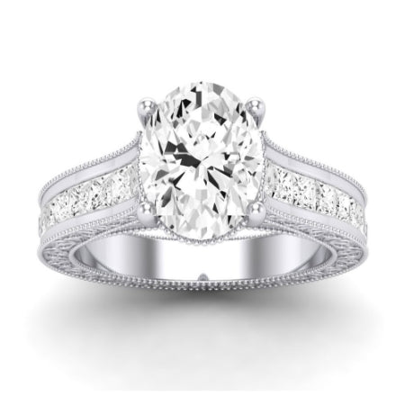 Edelweiss Diamond Matching Band Only (does Not Include Engagement Ring) For Ring With Oval Center whitegold