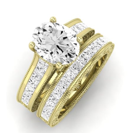 Edelweiss Diamond Matching Band Only (does Not Include Engagement Ring) For Ring With Oval Center yellowgold