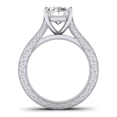 Edelweiss Diamond Matching Band Only (does Not Include Engagement Ring) For Ring With Oval Center whitegold