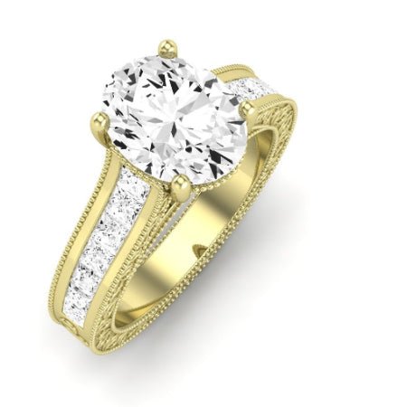 Edelweiss Diamond Matching Band Only (does Not Include Engagement Ring) For Ring With Oval Center yellowgold