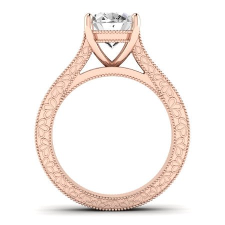 Edelweiss Diamond Matching Band Only (does Not Include Engagement Ring) For Ring With Oval Center rosegold