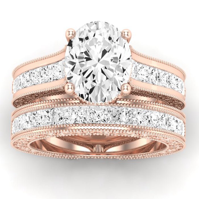 Edelweiss Diamond Matching Band Only (does Not Include Engagement Ring) For Ring With Oval Center rosegold