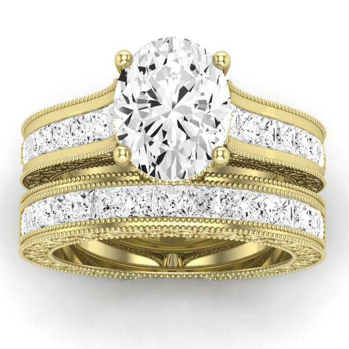 Edelweiss Diamond Matching Band Only (does Not Include Engagement Ring) For Ring With Oval Center yellowgold