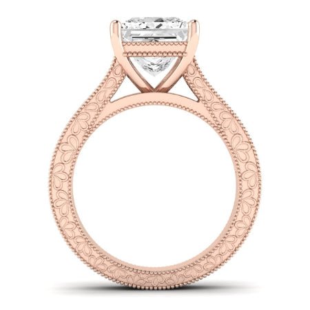 Edelweiss Diamond Matching Band Only (does Not Include Engagement Ring) For Ring With Princess Center rosegold