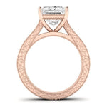 Edelweiss Diamond Matching Band Only (does Not Include Engagement Ring) For Ring With Princess Center rosegold