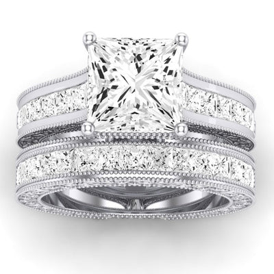 Edelweiss Diamond Matching Band Only (does Not Include Engagement Ring) For Ring With Princess Center whitegold