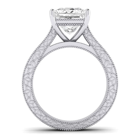 Edelweiss Diamond Matching Band Only (does Not Include Engagement Ring) For Ring With Princess Center whitegold