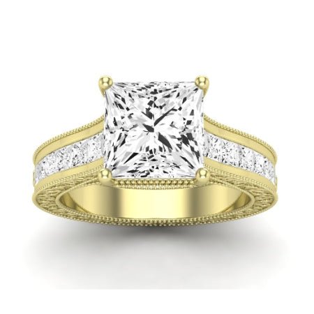 Edelweiss Diamond Matching Band Only (does Not Include Engagement Ring) For Ring With Princess Center yellowgold