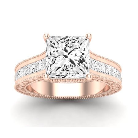 Edelweiss Diamond Matching Band Only (does Not Include Engagement Ring) For Ring With Princess Center rosegold