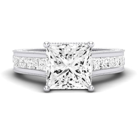 Edelweiss Diamond Matching Band Only (does Not Include Engagement Ring) For Ring With Princess Center whitegold