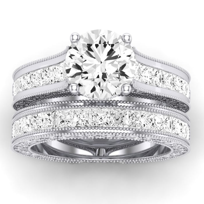 Edelweiss Diamond Matching Band Only (does Not Include Engagement Ring) For Ring With Round Center whitegold