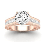 Edelweiss Diamond Matching Band Only (does Not Include Engagement Ring) For Ring With Round Center rosegold