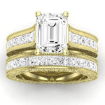 Edelweiss Emerald Moissanite Bridal Set yellowgold