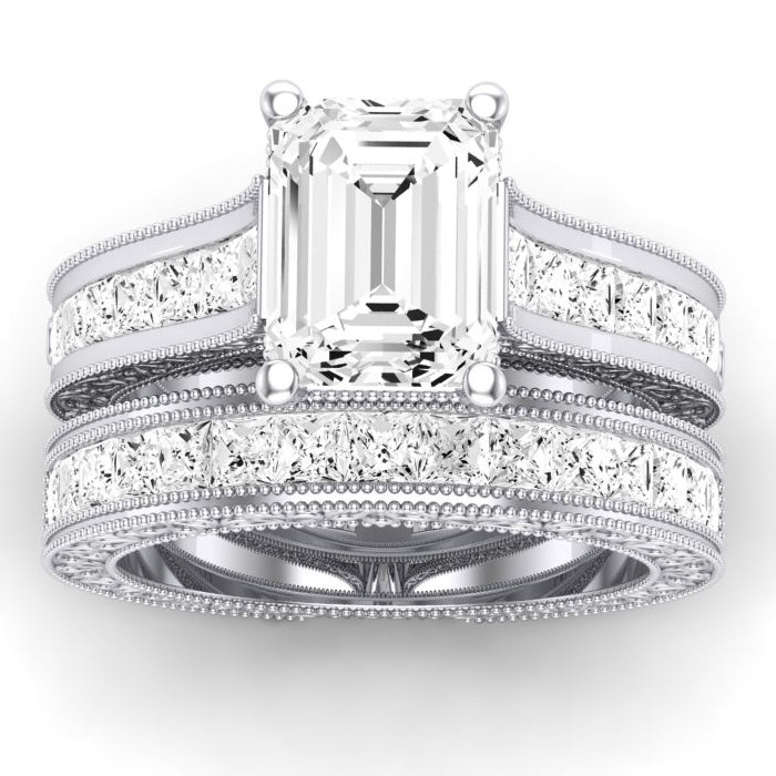 1.00 ct - Edelweiss - GIA Natural Emerald Diamond Bridal Set