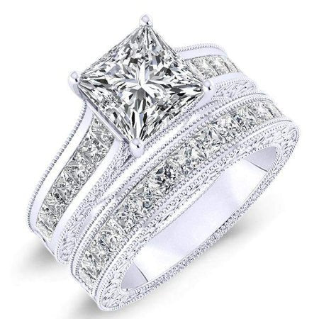 1.00 ct - Edelweiss - GIA Natural Princess Diamond Bridal Set