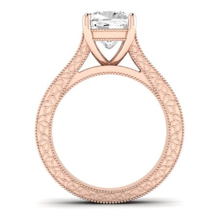 Edelweiss Diamond Matching Band Only (does Not Include Engagement Ring) For Ring With Cushion Center rosegold