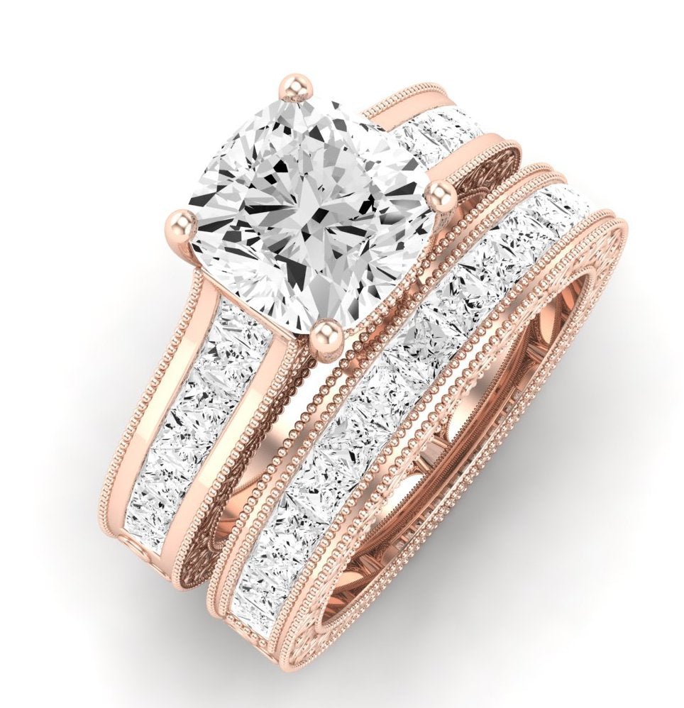 Edelweiss Diamond Matching Band Only (does Not Include Engagement Ring) For Ring With Cushion Center rosegold