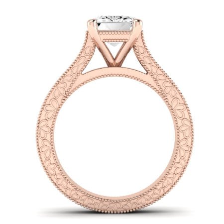 Edelweiss Diamond Matching Band Only (does Not Include Engagement Ring) For Ring With Emerald Center rosegold